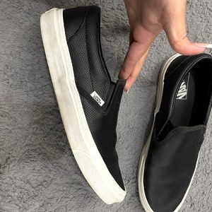 Black leather vans